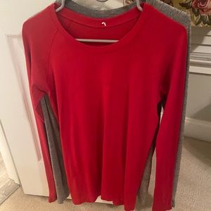 Lulu swiftly Tech shirt. Size 8. Red